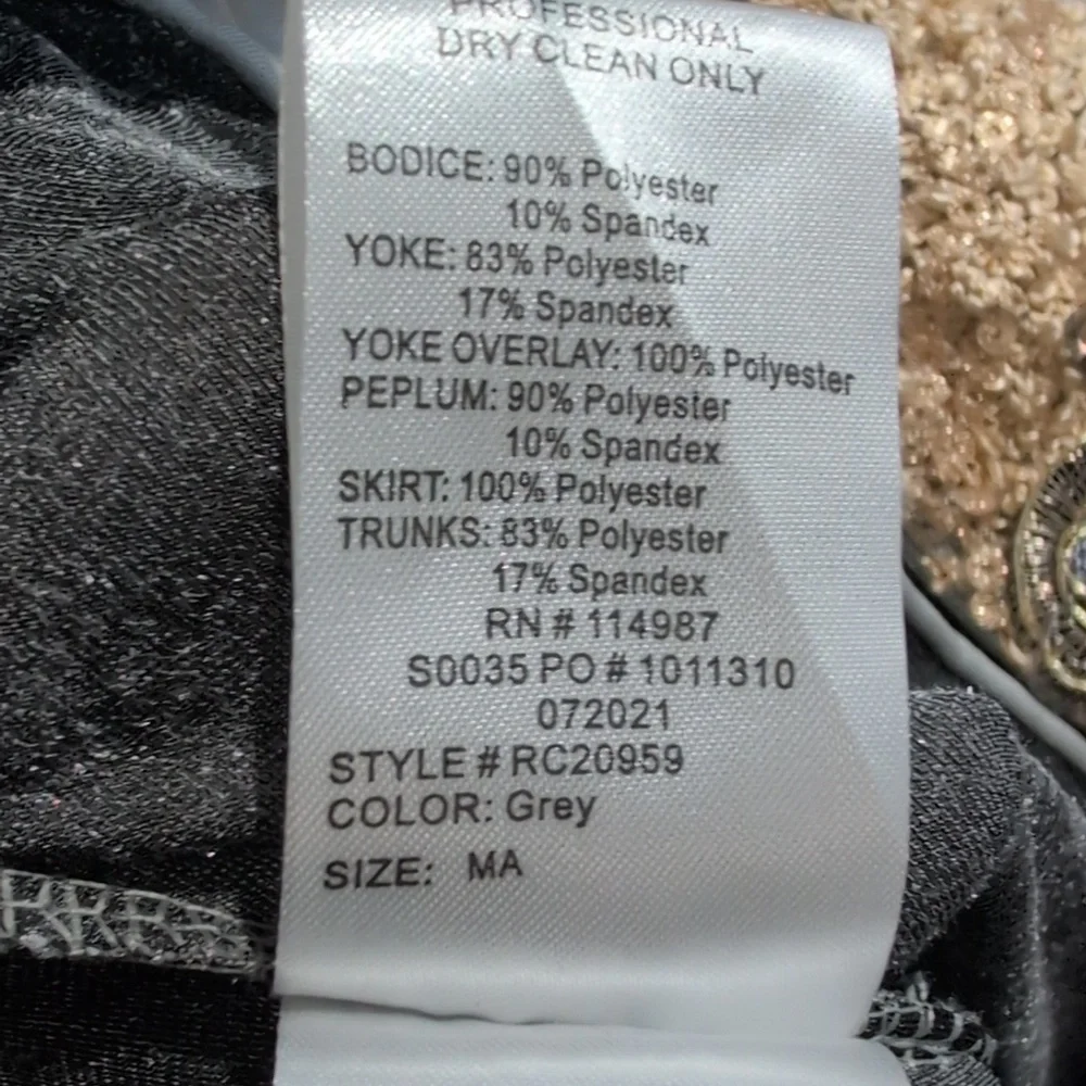 Revolution Velvet Silver and Gold Dance Costume Tutu Size Women's M - Picture 10 of 12